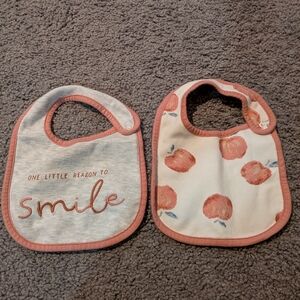 Carter's Smile/Apples Baby Bib Set